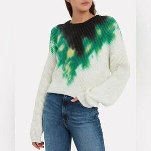 A.L.C. Elinor Tie-Dye Sweater Knit Cropped Crewneck Size Large